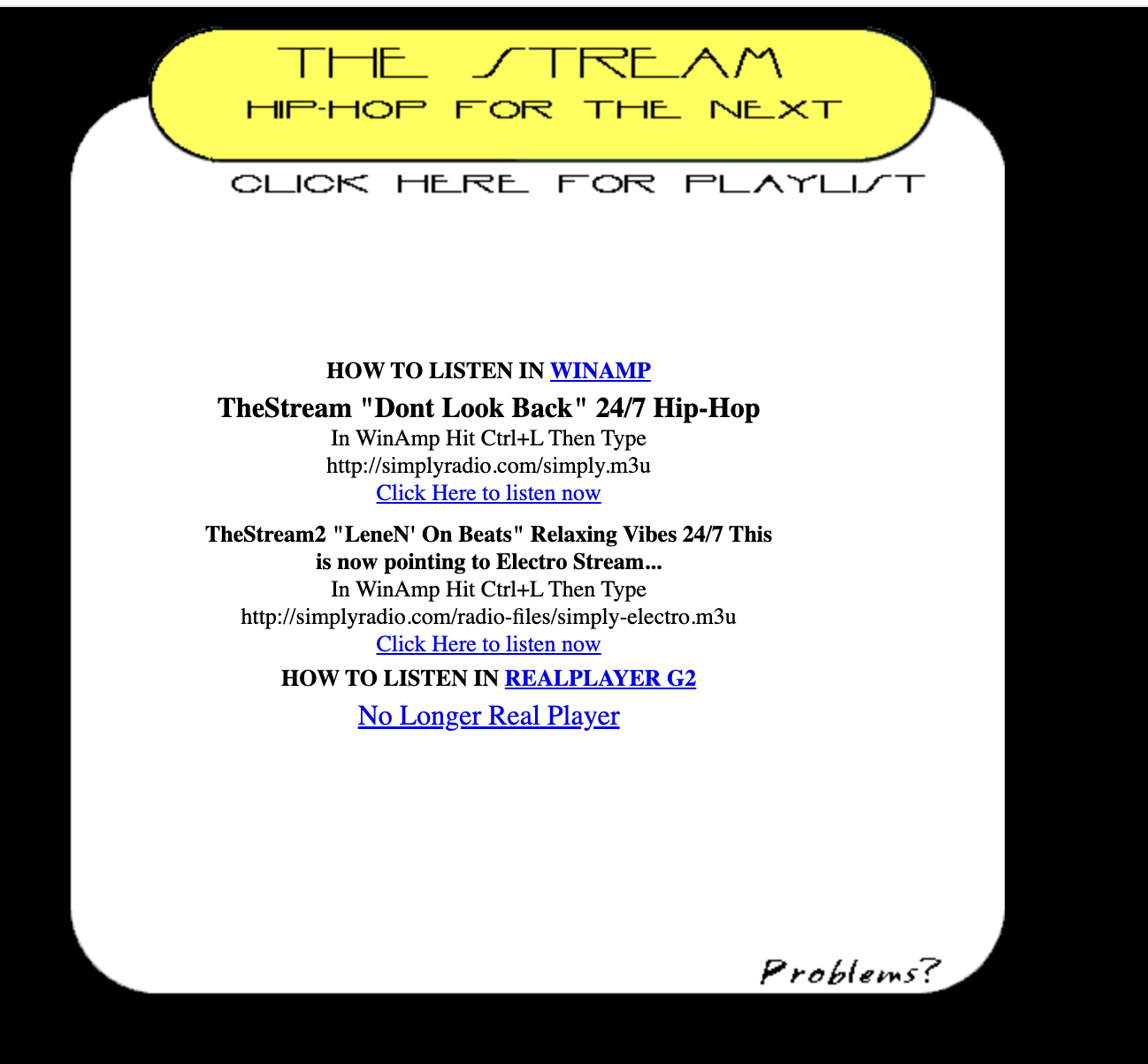 THE STREAM · REALPLAYER TO SHOUTCAST TRANSITION