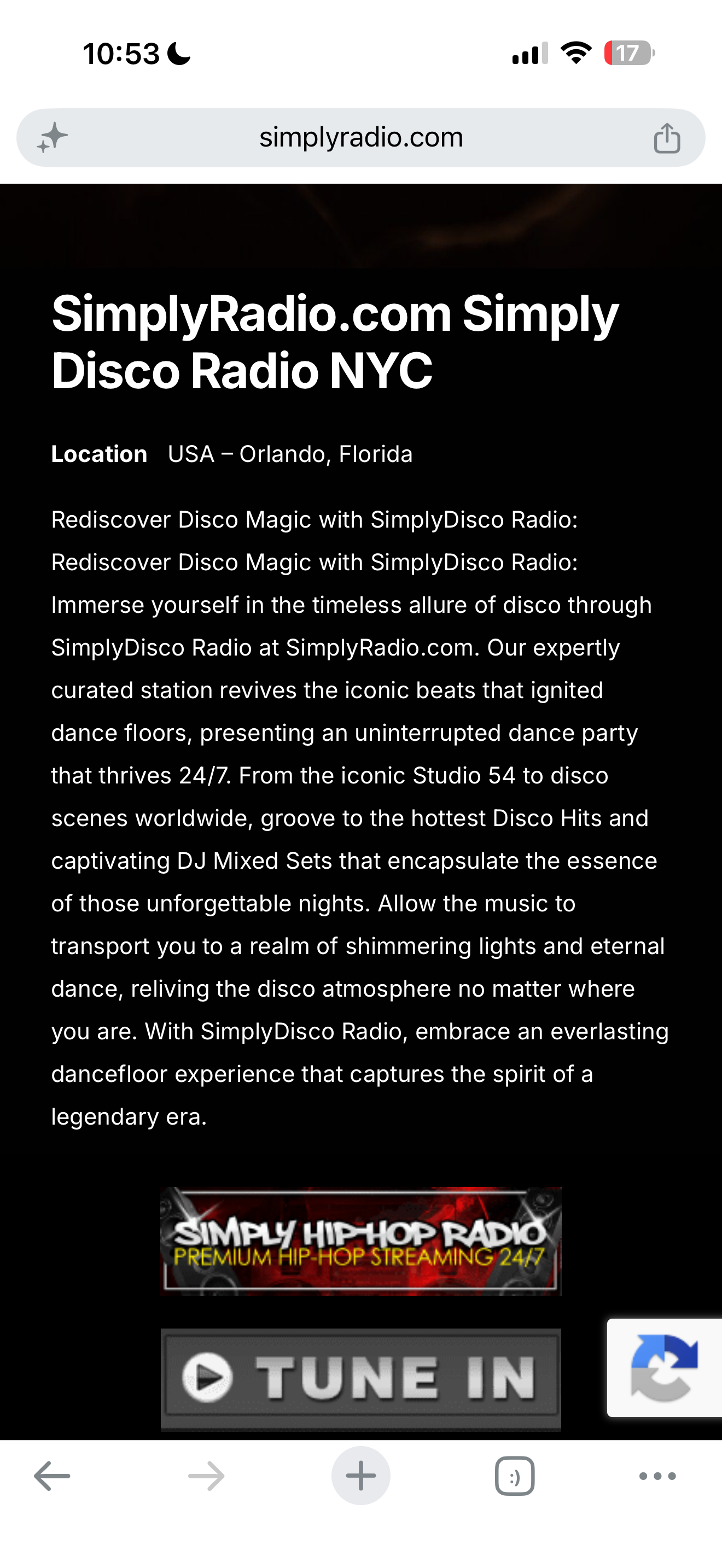 Simply Disco Radio archive evidence